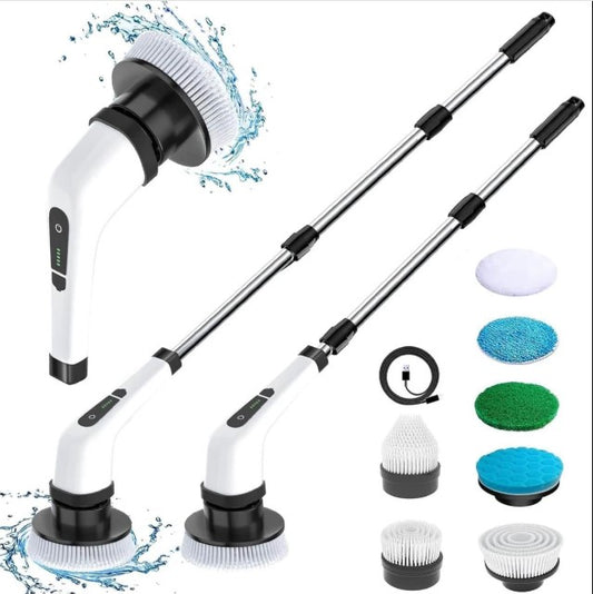 9-in-1 Electric Spin Scrubber Cleaning Brush with Extension Handle
