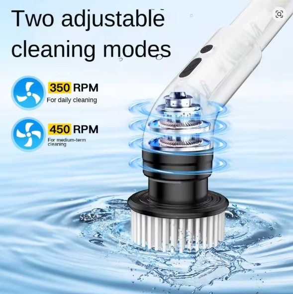 9-in-1 Electric Spin Scrubber Cleaning Brush with Extension Handle